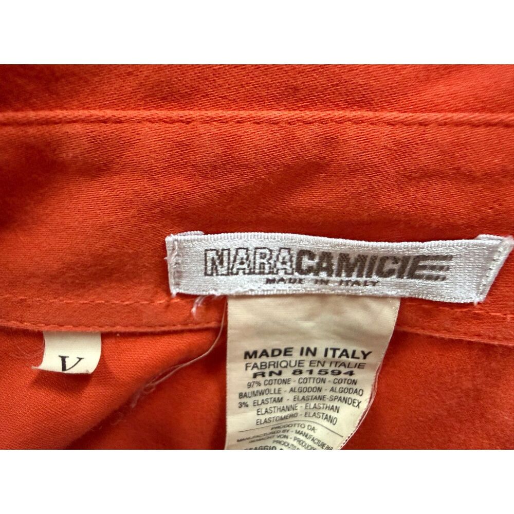 Vintage Nara Mamicie Cotton made in Italy Orange Holiday Fall Long Blouse Dress - Picture 8 of 13